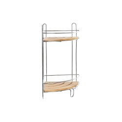 Vinkelhylla DKD Home Decor Naturell Bambu Rostfri krommetall 2 H