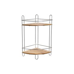Vinkelhylla DKD Home Decor Naturell Bambu Rostfri krommetall 2 H