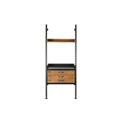Bokhylla DKD Home Decor Gran Naturell Svart Metall 1 Hyllor (67