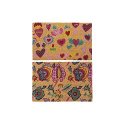 Drrmatta DKD Home Decor Gummi Multicolour 2 antal Kokosfiber (6