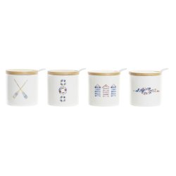 Sockerstrare DKD Home Decor Sjman Vit Multicolour Bambu Dolomi