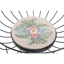 Fruktskl DKD Home Decor Multicolour Metall Tr MDF 28 x 28 x 11