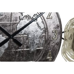 Vggklocka DKD Home Decor Gyllene Metall Vrldskarta (121 x 9,5