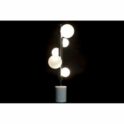 Bordslampa DKD Home Decor Vit Silvrig Glas Marmor 220 V 15 x 15