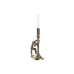 Kandelaber DKD Home Decor 12 x 10 x 27 cm Champagne Svart Alumin
