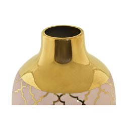 Vas DKD Home Decor Porslin Rosa Gyllene Orientalisk (15 x 15 x 4