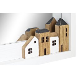Vggspegel DKD Home Decor Vit Hus Urban 36 x 4 x 60 cm
