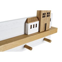 Vggmonterad rockhngare DKD Home Decor Tr Hus Urban 40 x 4 x 1