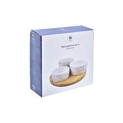 Tilltuggsset DKD Home Decor Bambu Stengods Blad Tropiskt 4 Delar