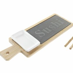 Sushiset DKD Home Decor Bambu Skiffer Naturell Orientalisk 28 x