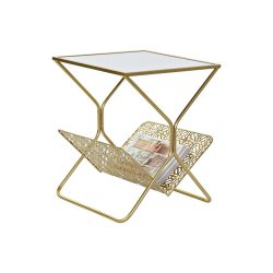 Tidningsstll DKD Home Decor Gyllene Metall Speglar 45 x 45 x 55