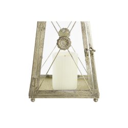 Lykta DKD Home Decor Glas Gyllene Metall (18 x 18 x 36 cm)
