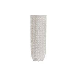 Vas DKD Home Decor 17 x 10 x 47 cm Vit Harts Modern