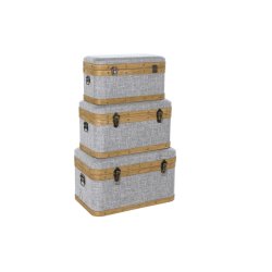 Koffertset DKD Home Decor 60 x 36 x 34 cm Naturell Gr Tr