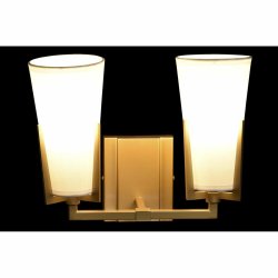Vgglampa DKD Home Decor Glas Gyllene Metall Polyester Vit (30 x
