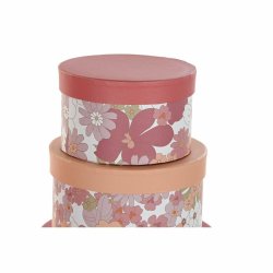 Set med stapelbara frvaringsldor DKD Home Decor Virgok Rnder
