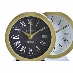 bordsklocka DKD Home Decor Vit Svart (2 antal)