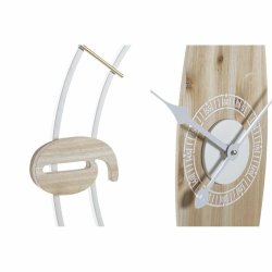 Vggklocka DKD Home Decor Vit Naturell Jrn Tr MDF 61 x 4,5 x 6