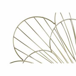 Vggklocka DKD Home Decor Blomster Gyllene Metall (57 x 4 x 57 c