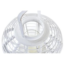 Lykta DKD Home Decor Glas Vit Bambu (35 x 35 x 29 cm)