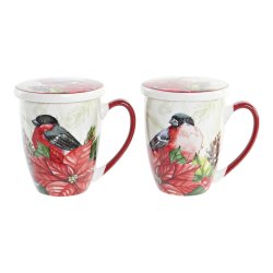 Infusionskopp DKD Home Decor Madr Porslin Rd Grn (380 ml) (2