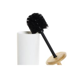 Toalettborste DKD Home Decor 10 x 10 x 38 cm Naturell Vit Stengo