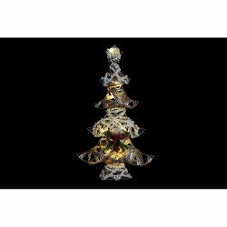 Julgran DKD Home Decor Gyllene Vit Rattan (32 x 10 x 56 cm) (2 a
