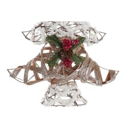 Julgran DKD Home Decor Gyllene Vit Rattan (32 x 10 x 56 cm) (2 a