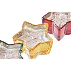 Ljus DKD Home Decor Gul R�d Gr�n Stj�rna Jul 10 x 10 x 5,5 cm (3