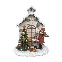 Julgranskula DKD Home Decor Harts Hus (16,5 x 9 x 21 cm) (2 anta