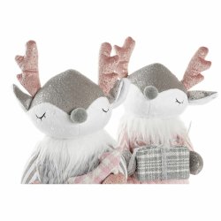 Prydnadsfigur DKD Home Decor Jul Djur Polyester Rdjur (14 x 17