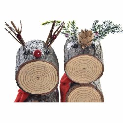 Prydnadsfigur DKD Home Decor Jul Glitter Ren Bjrk (10 x 9 x 23