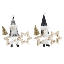Julstjrna DKD Home Decor Polyester MDF Stjrna (2 antal) (18 x