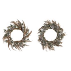 Julkrans DKD Home Decor Blomster (60 x 10 x 60 cm) (2 antal)