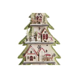 Julgran DKD Home Decor Rd Trd Bl Rosa Tr Grn (23 x 9 x 47 c
