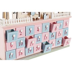 Adventskalender DKD Home Decor Tr Hus (32 x 8 x 33 cm) (2 antal