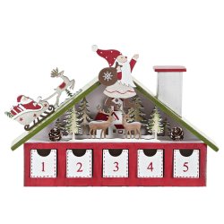 Adventskalender DKD Home Decor Tr Hus (27 x 7 x 40 cm) (2 antal