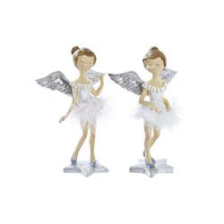 Julgranskula DKD Home Decor Harts ngel (11 x 9 x 17 cm) (2 anta