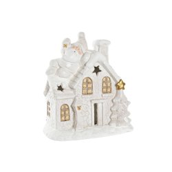 Julgranskula DKD Home Decor Hus Snfall Magnesium (38 x 21 x 45