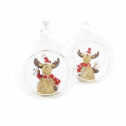 Julgranskula DKD Home Decor Glas Harts Ren (7 x 6 x 8 cm) (4 ant