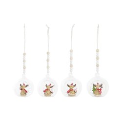 Julgranskula DKD Home Decor Glas Harts Ren (7 x 6 x 8 cm) (4 ant