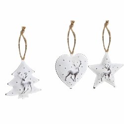 Juldekorationer DKD Home Decor Metall (12 x 12 x 3 cm) (3 antal)