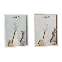 Vggspegel DKD Home Decor Vit Naturell Cottage 30 x 4 x 40 cm (2