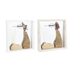 Vggspegel DKD Home Decor Vit Naturell Cottage 25 x 4 x 25 cm (2