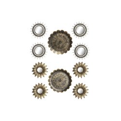 Spegelspel DKD Home Decor Glas Gyllene PP 2 antal (35 x 2 x 35 c