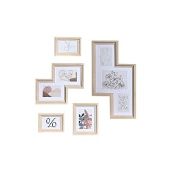 Fotoram fr upphngning DKD Home Decor Urban Glas Naturell Multi