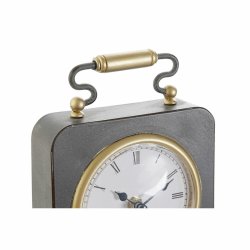 bordsklocka DKD Home Decor Svart Gyllene Silvrig (2 antal)