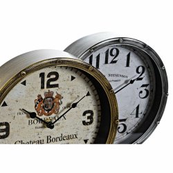 bordsklocka DKD Home Decor Gyllene Silvrig Vintage (2 antal)