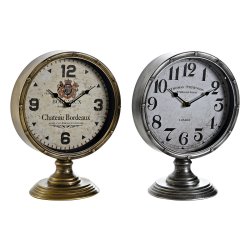 bordsklocka DKD Home Decor Gyllene Silvrig Vintage (2 antal)