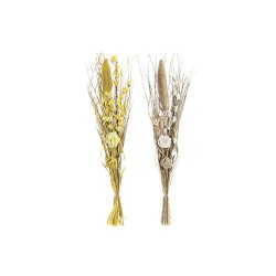 Bunt DKD Home Decor Naturell Gyllene Vit Gul Torkad blomma (30 x